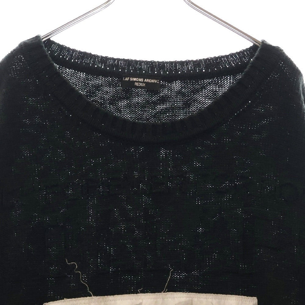 RAF SIMONS(ラフシモンズ) 21SS ARCHIVE REDUX アーカイブオーバーサイズパッチワークニットセーター 918093 ブラック