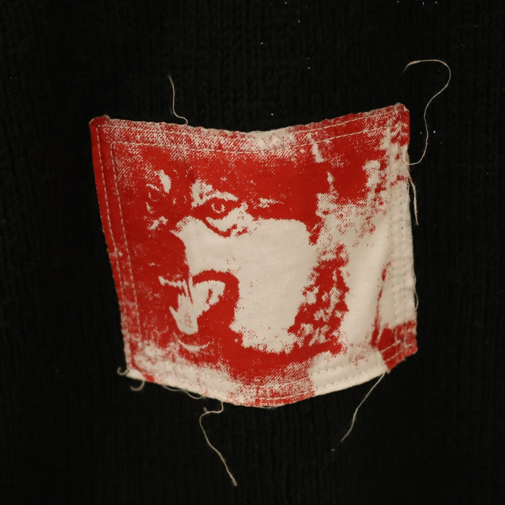 RAF SIMONS(ラフシモンズ) 21SS ARCHIVE REDUX アーカイブオーバーサイズパッチワークニットセーター 918093 ブラック