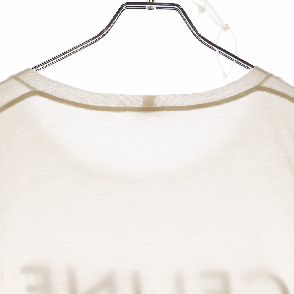 CELINE(セリーヌ) フロント ロゴプリント クルーネック半袖Tシャツ ホワイト X008370E