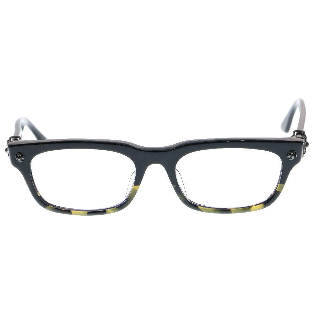 CHROME HEARTS(クロムハーツ) VAGILANTE CHプラステンプル サングラス アイウェア 眼鏡 ブラック/シルバー 度入り