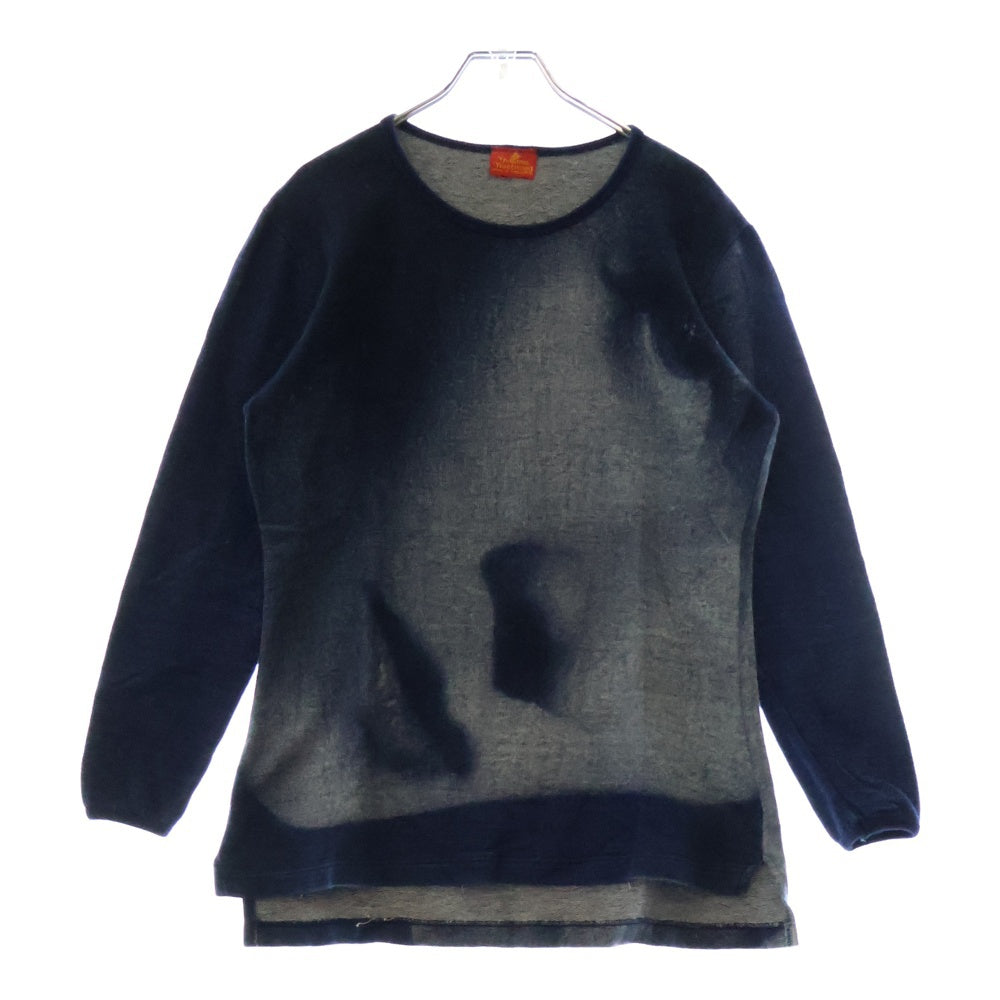 Vivienne Westwood(ヴィヴィアンウエストウッド) 80s マレーネ ディートリッヒ デニムデザイン クルーネック 長袖Tシャツ インディゴ