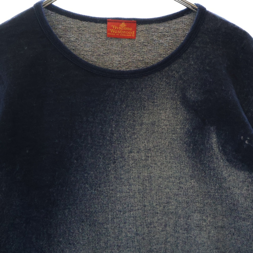 Vivienne Westwood(ヴィヴィアンウエストウッド) 80s マレーネ ディートリッヒ デニムデザイン クルーネック 長袖Tシャツ インディゴ