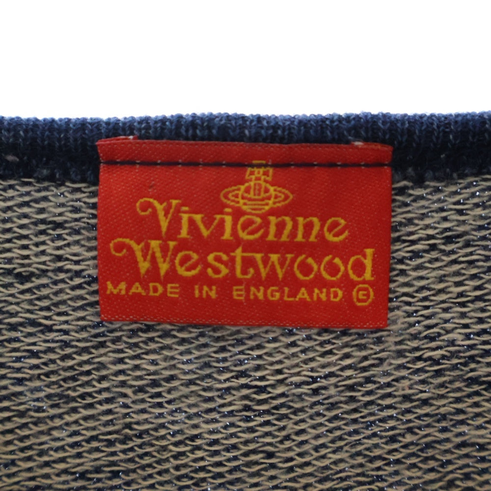 Vivienne Westwood(ヴィヴィアンウエストウッド) 80s マレーネ ディートリッヒ デニムデザイン クルーネック 長袖Tシャツ インディゴ