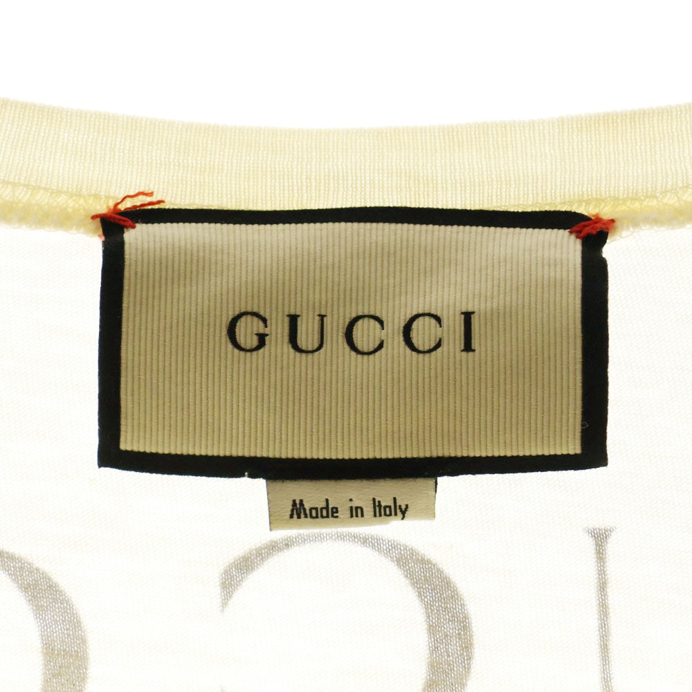 GUCCI(グッチ) 18SS PUSSYCAT PRINT T-SHIRT プリントTシャツ 半袖カットソー 492347 X3Q33 ホワイト