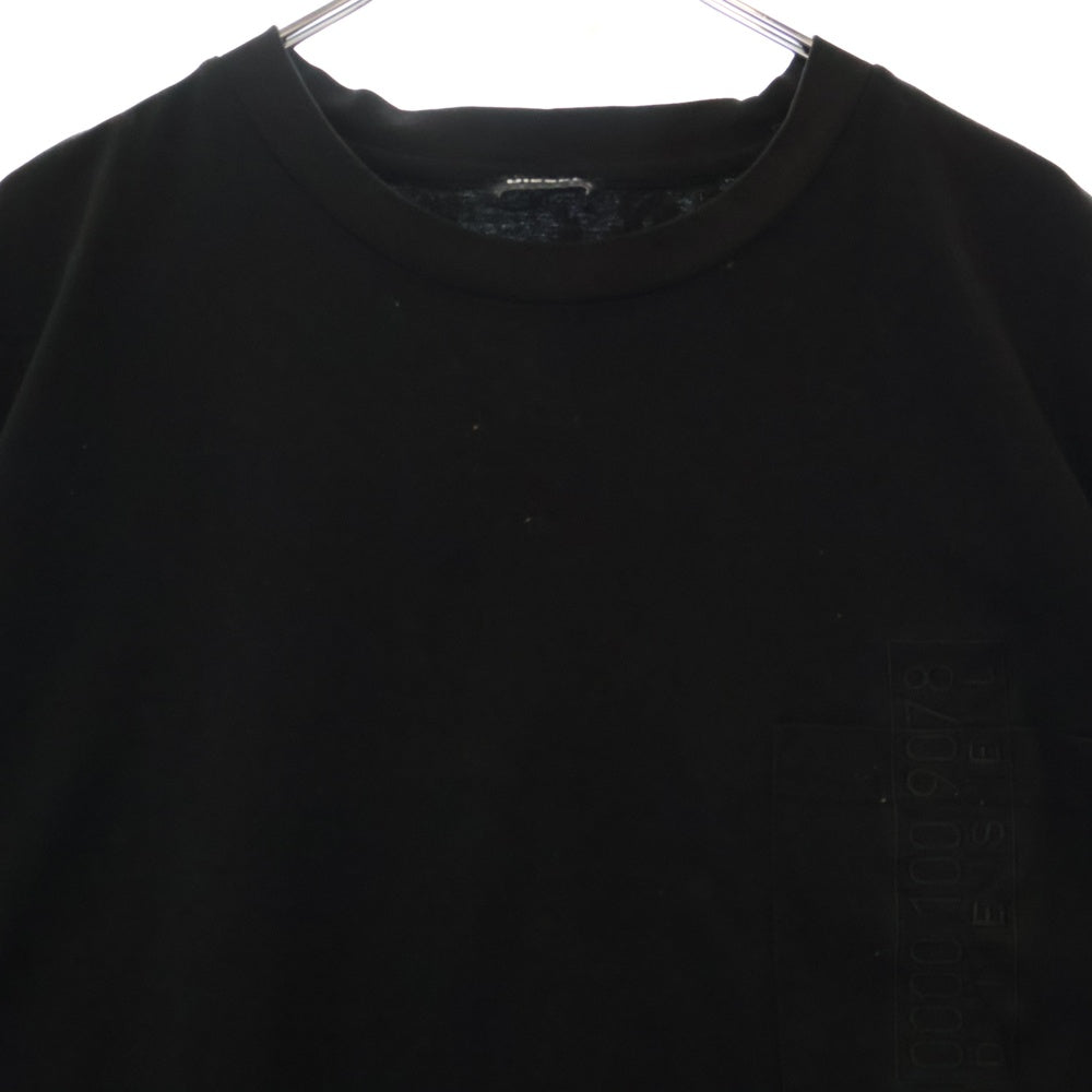 DIESEL(ディーゼル) ポケット ロゴ刺繍 クルーネック Tシャツ 半袖カットソー 00S4F8-T-JUST-POCKET J1-0QANW ブラック