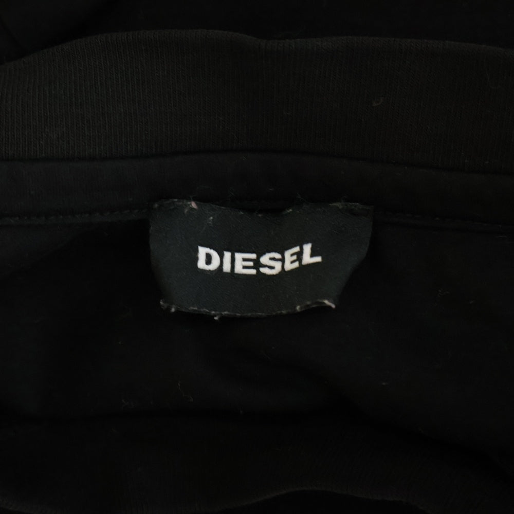 DIESEL(ディーゼル) ポケット ロゴ刺繍 クルーネック Tシャツ 半袖カットソー 00S4F8-T-JUST-POCKET J1-0QANW ブラック