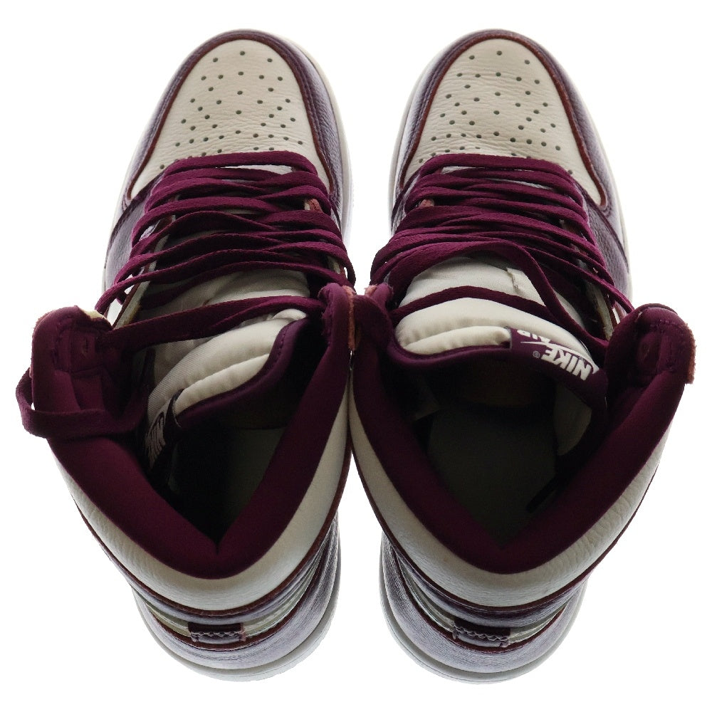 NIKE(ナイキ) Air Jordan 1 High OG Bordeaux エアジョーダン1 ハイ OG ボルドー ハイカットスニーカー 555088-611 ホワイト/レッド US8.5/26.5cm