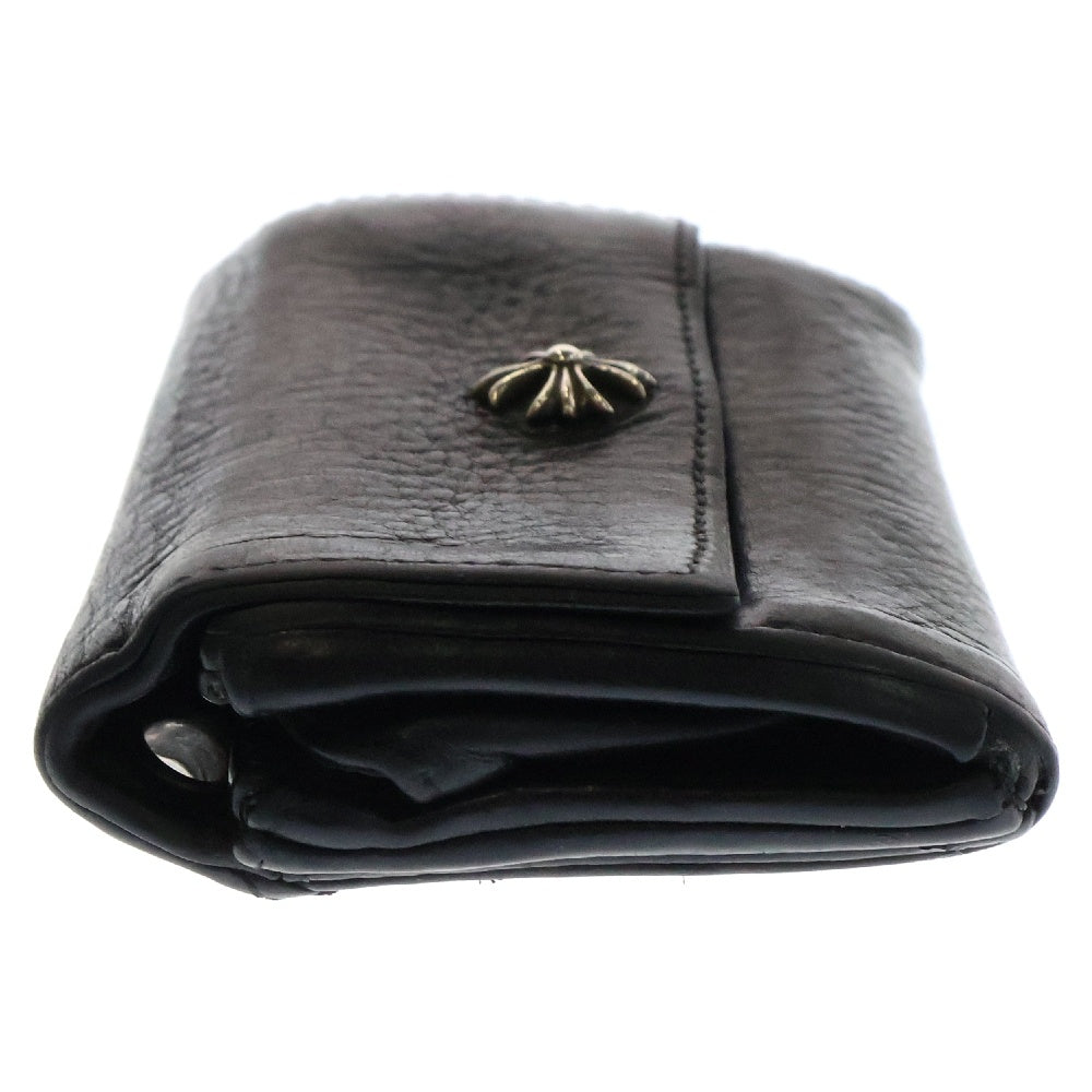 CHROME HEARTS(クロムハーツ) TINY WALLET タイニーレザーウォレット CHプラスボタン 財布 ブラック BCA372