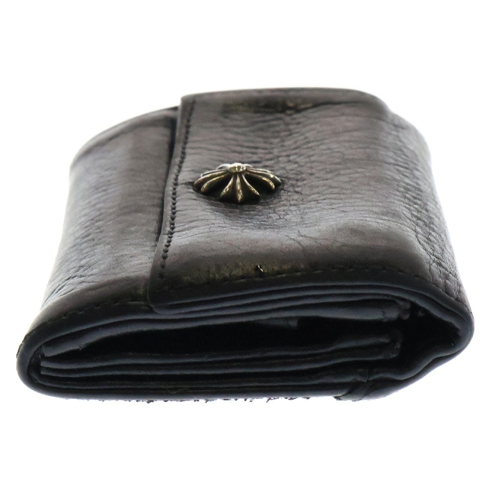 CHROME HEARTS(クロムハーツ) TINY WALLET タイニーレザーウォレット CHプラスボタン 財布 ブラック BCA372