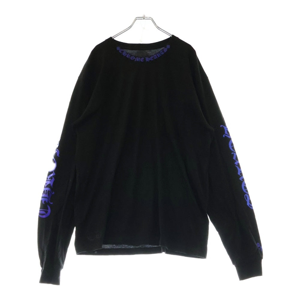 CHROME HEARTS(クロムハーツ) Neck Logo 1988プリント クルーネック 長袖Tシャツ ブラック
