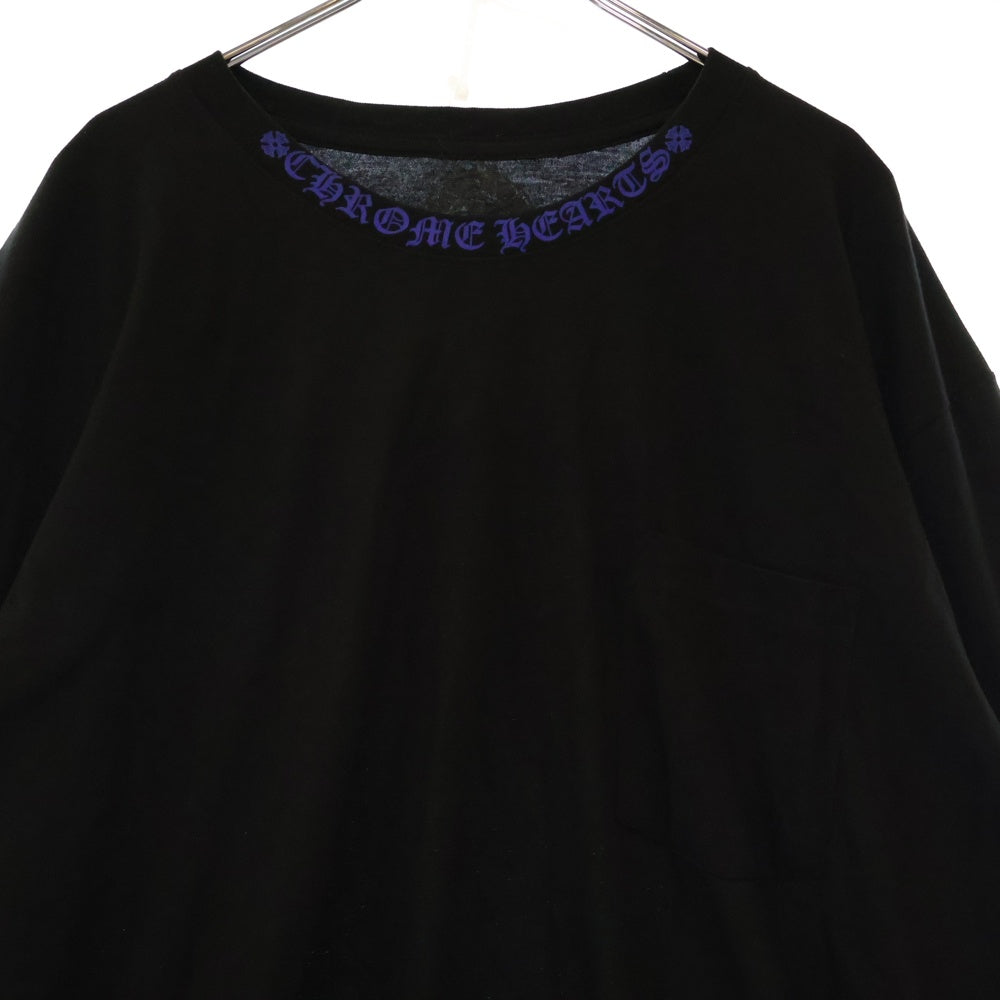 CHROME HEARTS(クロムハーツ) Neck Logo 1988プリント クルーネック 長袖Tシャツ ブラック