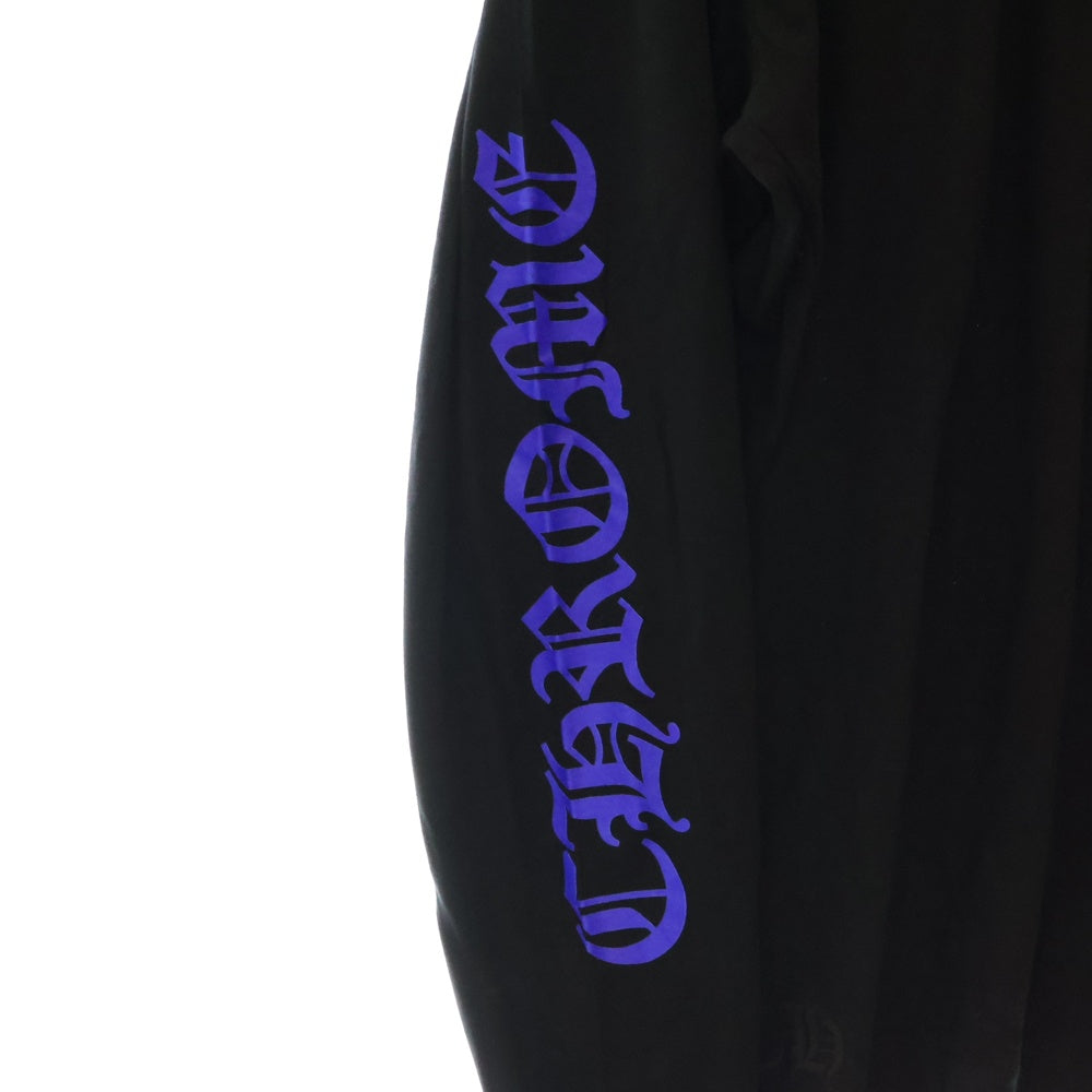 CHROME HEARTS(クロムハーツ) Neck Logo 1988プリント クルーネック 長袖Tシャツ ブラック