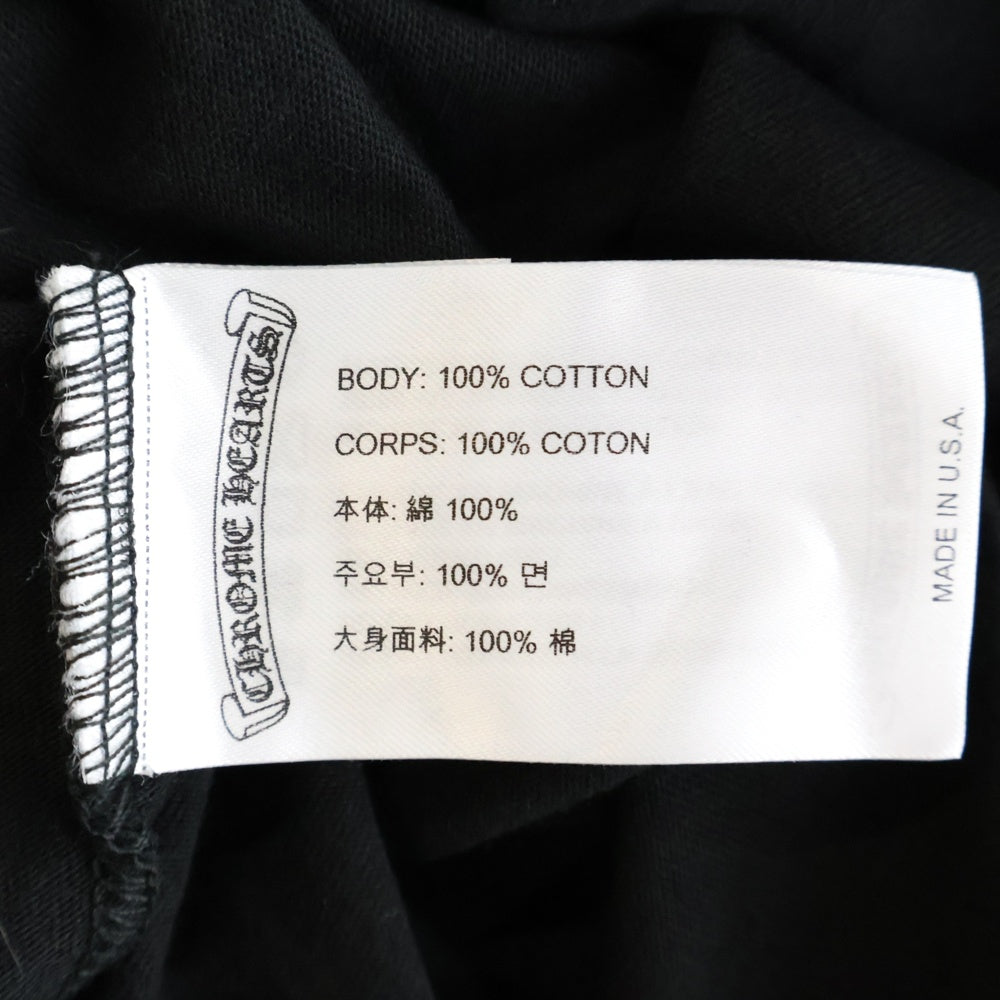 CHROME HEARTS(クロムハーツ) Neck Logo 1988プリント クルーネック 長袖Tシャツ ブラック