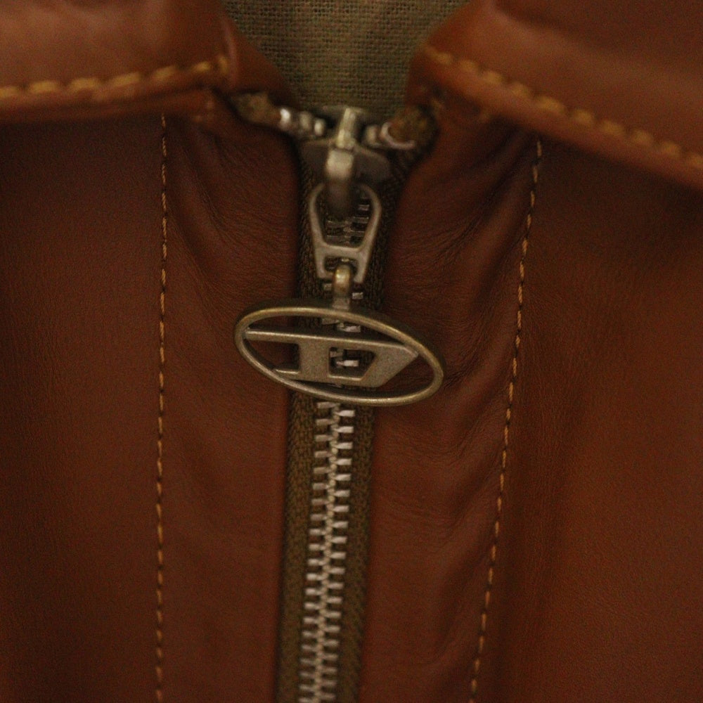 DIESEL(ディーゼル) L-CAKE LEATHER JACKET ジップアップ レザージャケット ブラウン A03560