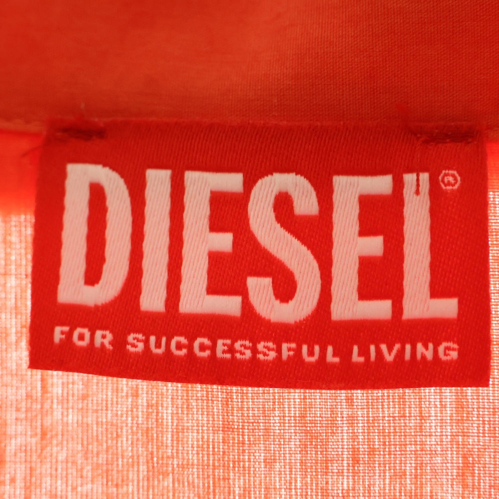 DIESEL(ディーゼル) 2ポケット バックデザインプリント オープンカラー半袖シャツ A10791 レッド