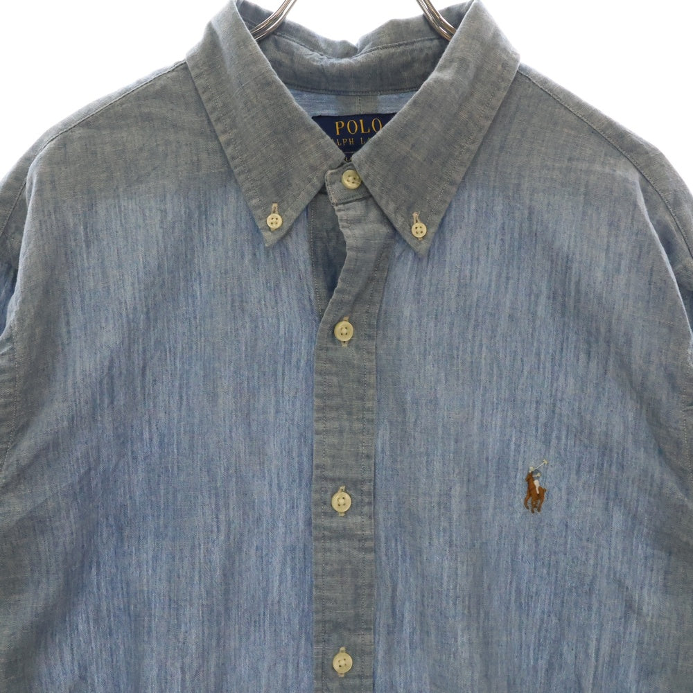 POLO RALPH LAUREN(ポロラルフローレン) 胸刺繍ロゴ クラシックフィット 長袖シャツ インディゴ