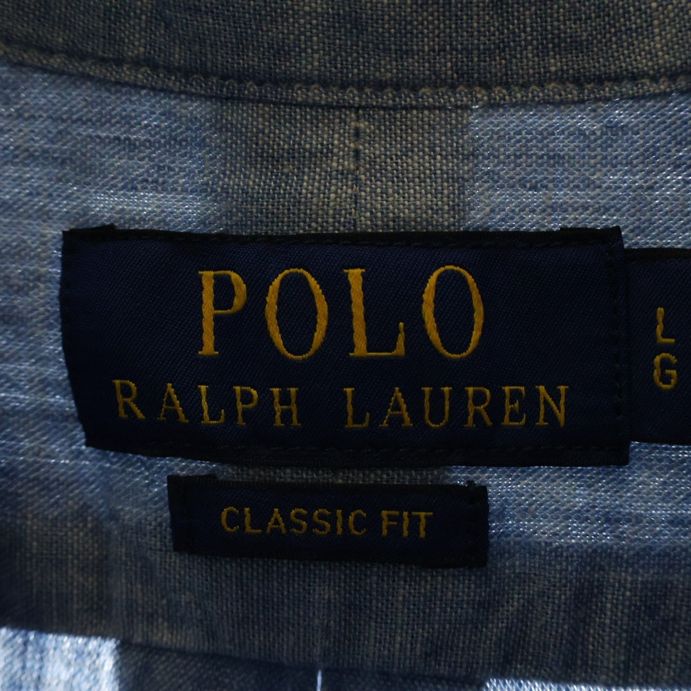 POLO RALPH LAUREN(ポロラルフローレン) 胸刺繍ロゴ クラシックフィット 長袖シャツ インディゴ