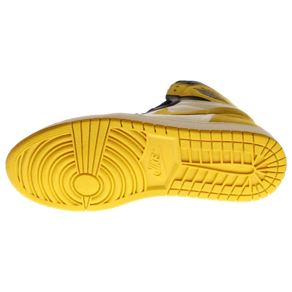 NIKE(ナイキ) エアジョーダン1 レトロ イエローオークル ハイカットスニーカー ブラック/イエロー US13/31cm 555088ー109