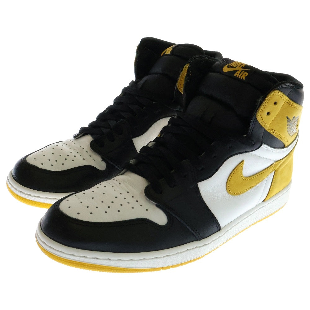 NIKE(ナイキ) エアジョーダン1 レトロ イエローオークル ハイカットスニーカー ブラック/イエロー US13/31cm 555088ー109