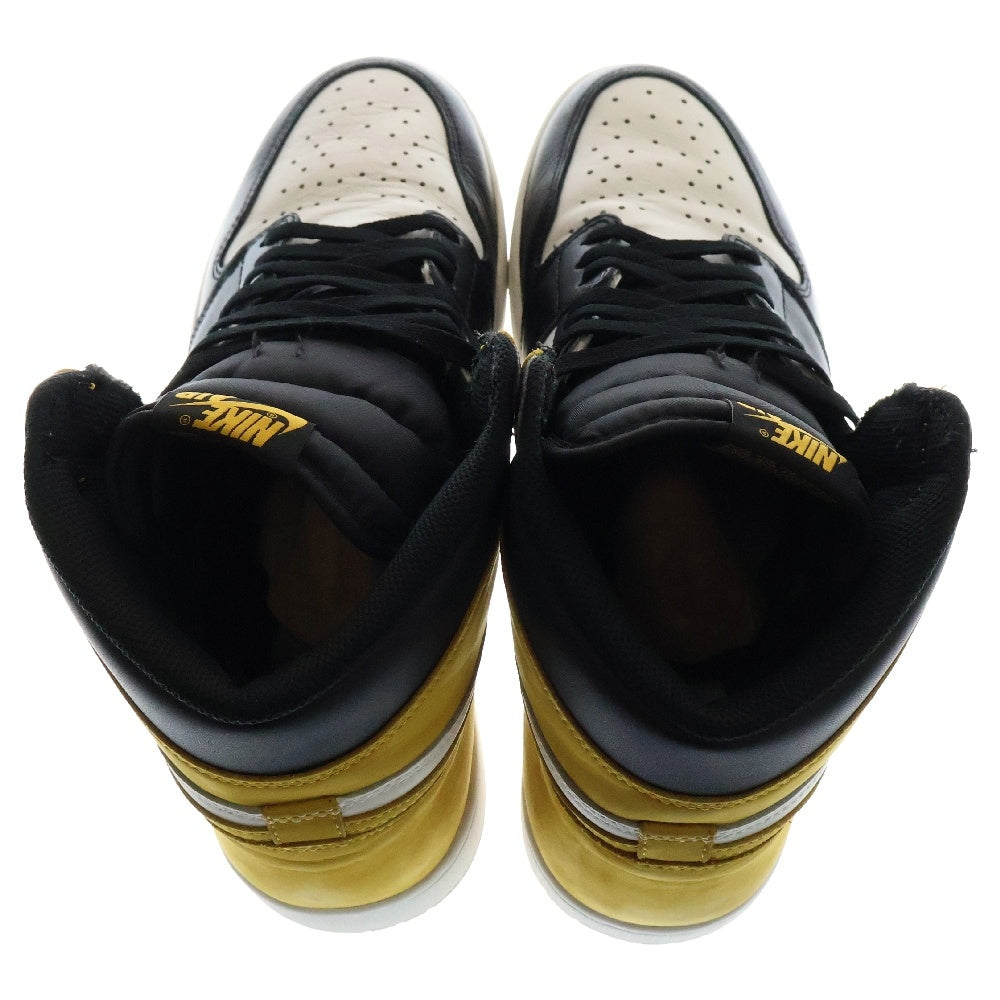 NIKE(ナイキ) エアジョーダン1 レトロ イエローオークル ハイカットスニーカー ブラック/イエロー US13/31cm 555088ー109