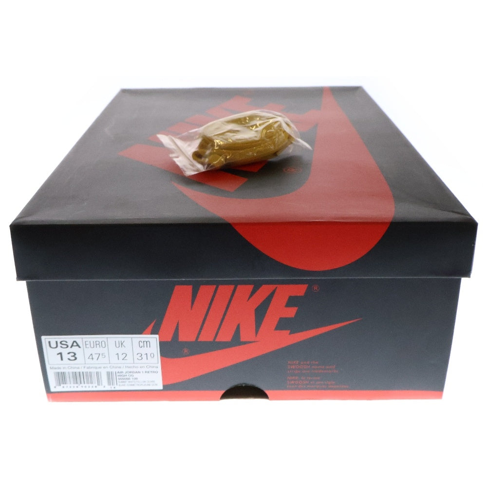 NIKE(ナイキ) エアジョーダン1 レトロ イエローオークル ハイカットスニーカー ブラック/イエロー US13/31cm 555088ー109