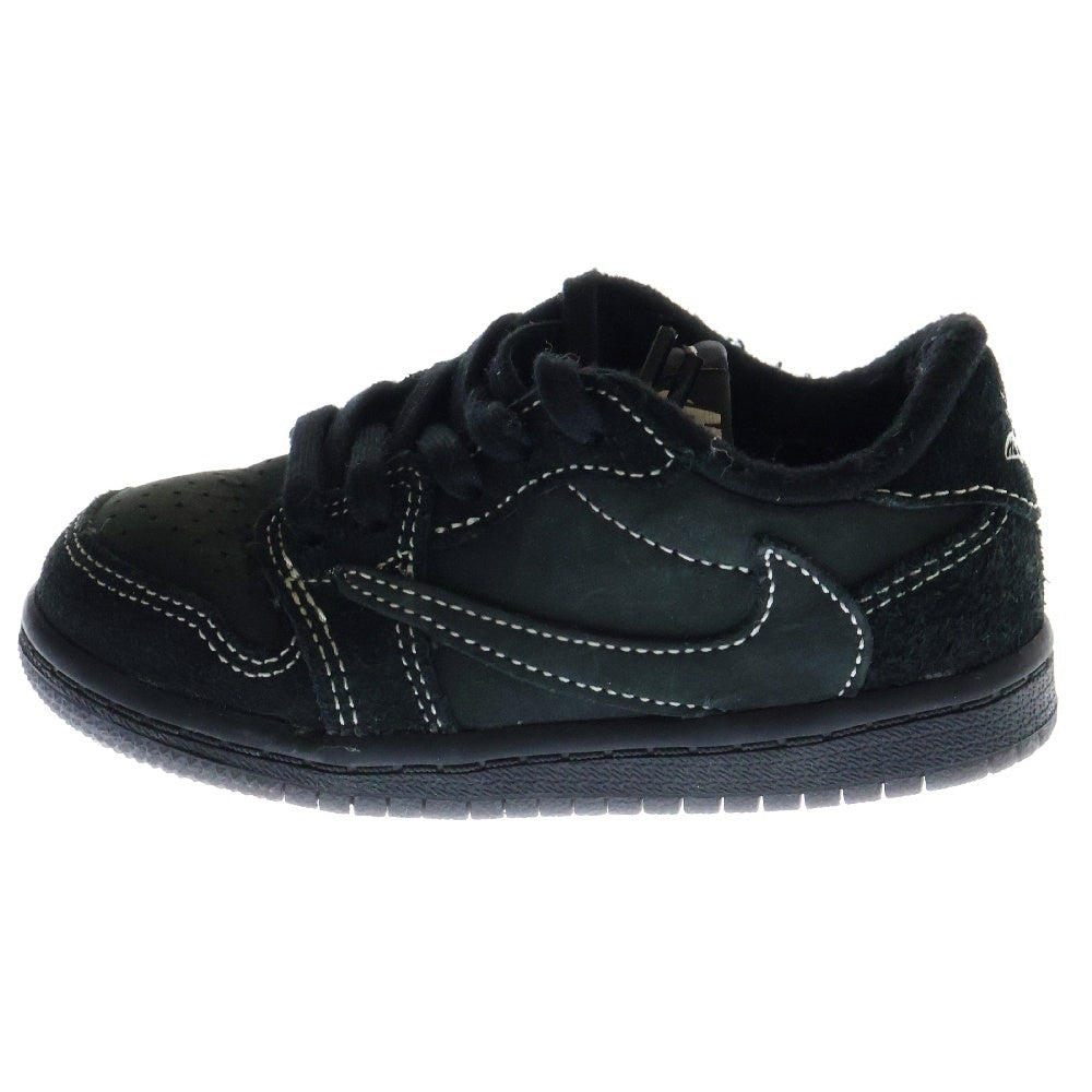 NIKE(ナイキ) ×Travis Scott PS Air Jordan 1 Low OG SP トラヴィススコット エアジョーダン1 ブラックファントム ローカットスニーカー キッズ DO5442-001 US8C/14cm