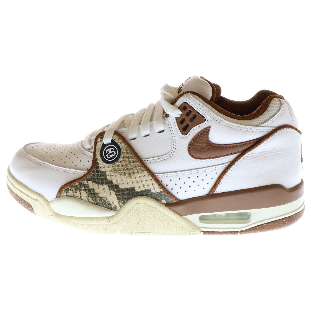 NIKE(ナイキ) ×STUSSY AIR FLIGHT 89 LOW SP WHITE AND PECAN FD6475-100 ローカットスニーカー ホワイト/ブラウン US7/25cm