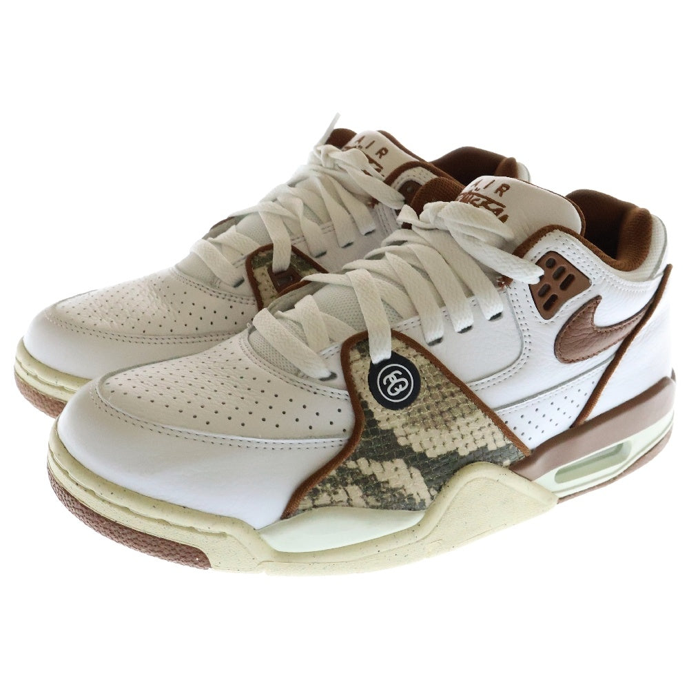 NIKE(ナイキ) ×STUSSY AIR FLIGHT 89 LOW SP WHITE AND PECAN FD6475-100 ローカットスニーカー ホワイト/ブラウン US7/25cm