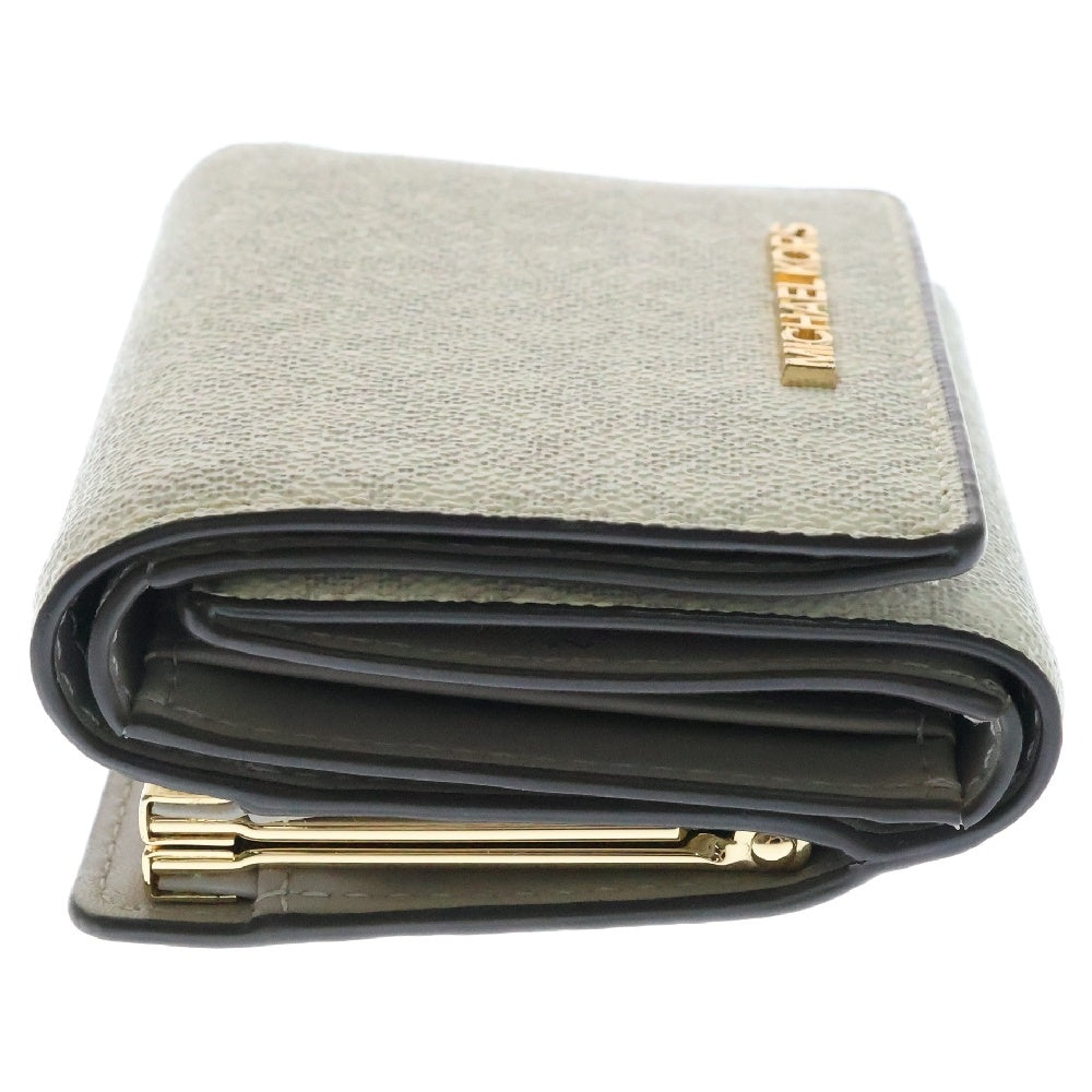 MICHAEL KORS(マイケルコース) JET SET TRAVEL 3-FOLD WALLET ジェットセット トラベル コンパクト ウォレット 35F3GTVE2V ホワイト/グレー