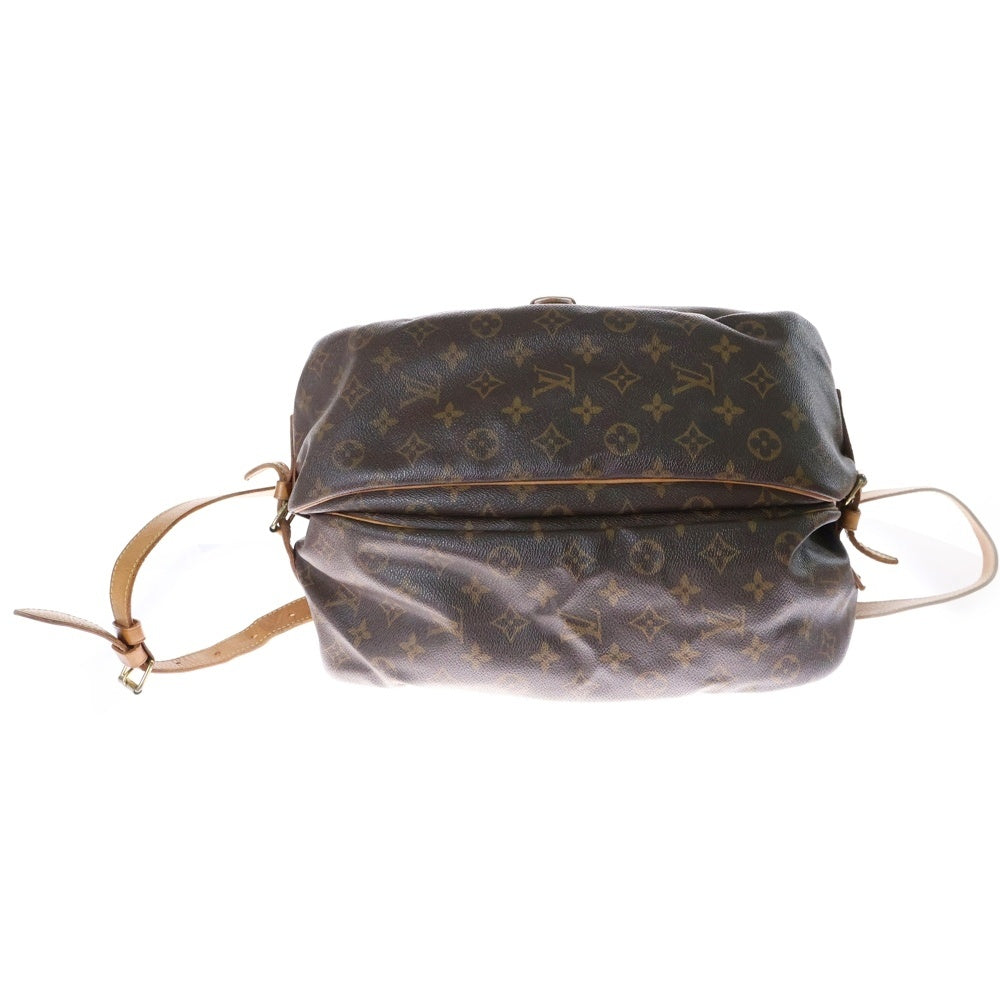 LOUIS VUITTON(ルイヴィトン) モノグラム ソミュール35 レザーショルダーバッグ ブラウン M42254