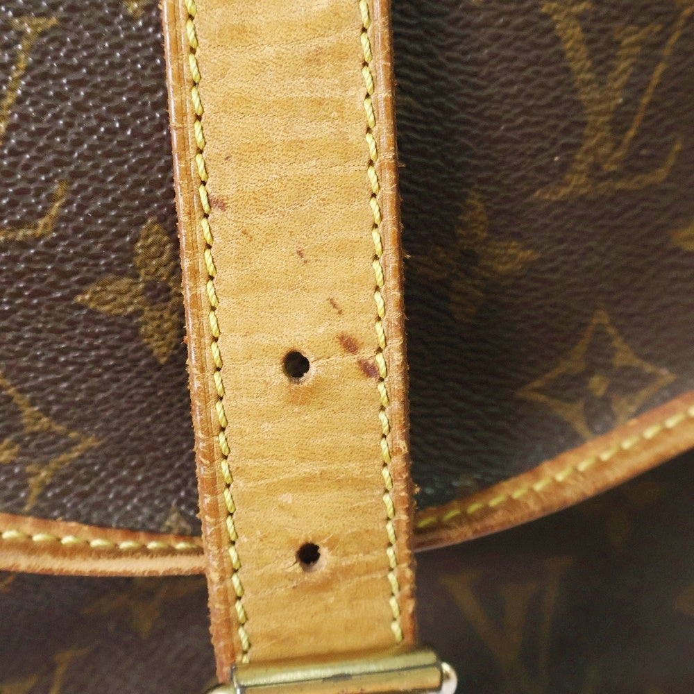 LOUIS VUITTON(ルイヴィトン) モノグラム ソミュール35 レザーショルダーバッグ ブラウン M42254