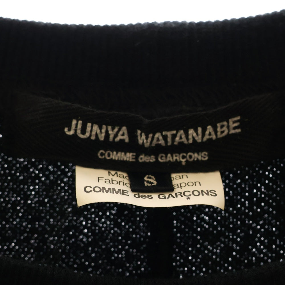 JUNYA WATANABE COMME des GARCONS(ジュンヤワタナベ コムデギャルソン) AD2011 ドルマンドレープワイド コットン ポリシアー切り替え Tシャツ 半袖カットソー レディース JI-T004 ブラック