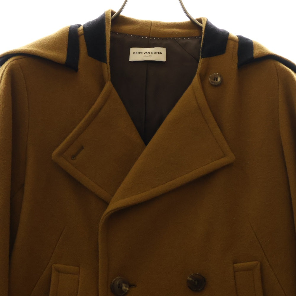 DRIES VAN NOTEN(ドリスヴァンノッテン) ダブル ステンカラーウールPコート ブラウン