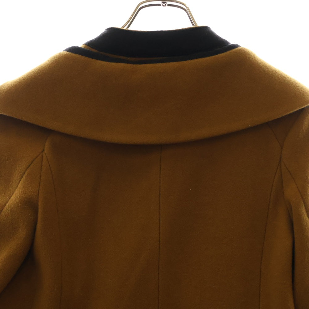 DRIES VAN NOTEN(ドリスヴァンノッテン) ダブル ステンカラーウールPコート ブラウン