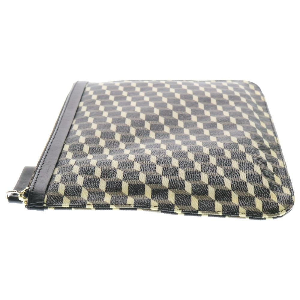 PIERRE HARDY(ピエールアルディ) LEATHER CLUTCH BAG 総柄 クラッチバッグ ブラック/ベージュ