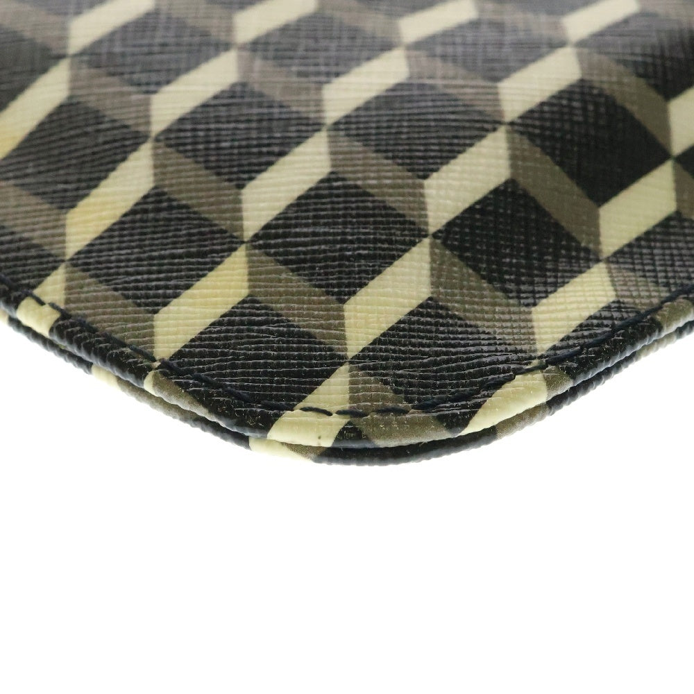PIERRE HARDY(ピエールアルディ) LEATHER CLUTCH BAG 総柄 クラッチバッグ ブラック/ベージュ