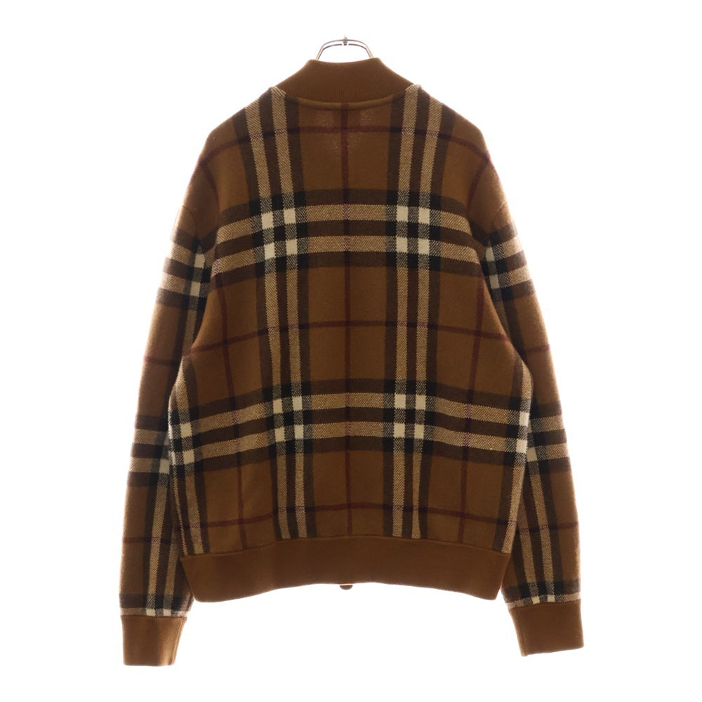BURBERRY(バーバリー) ノバチェック カシミア ダブルジップアップブルゾン 8063641 ブラウン