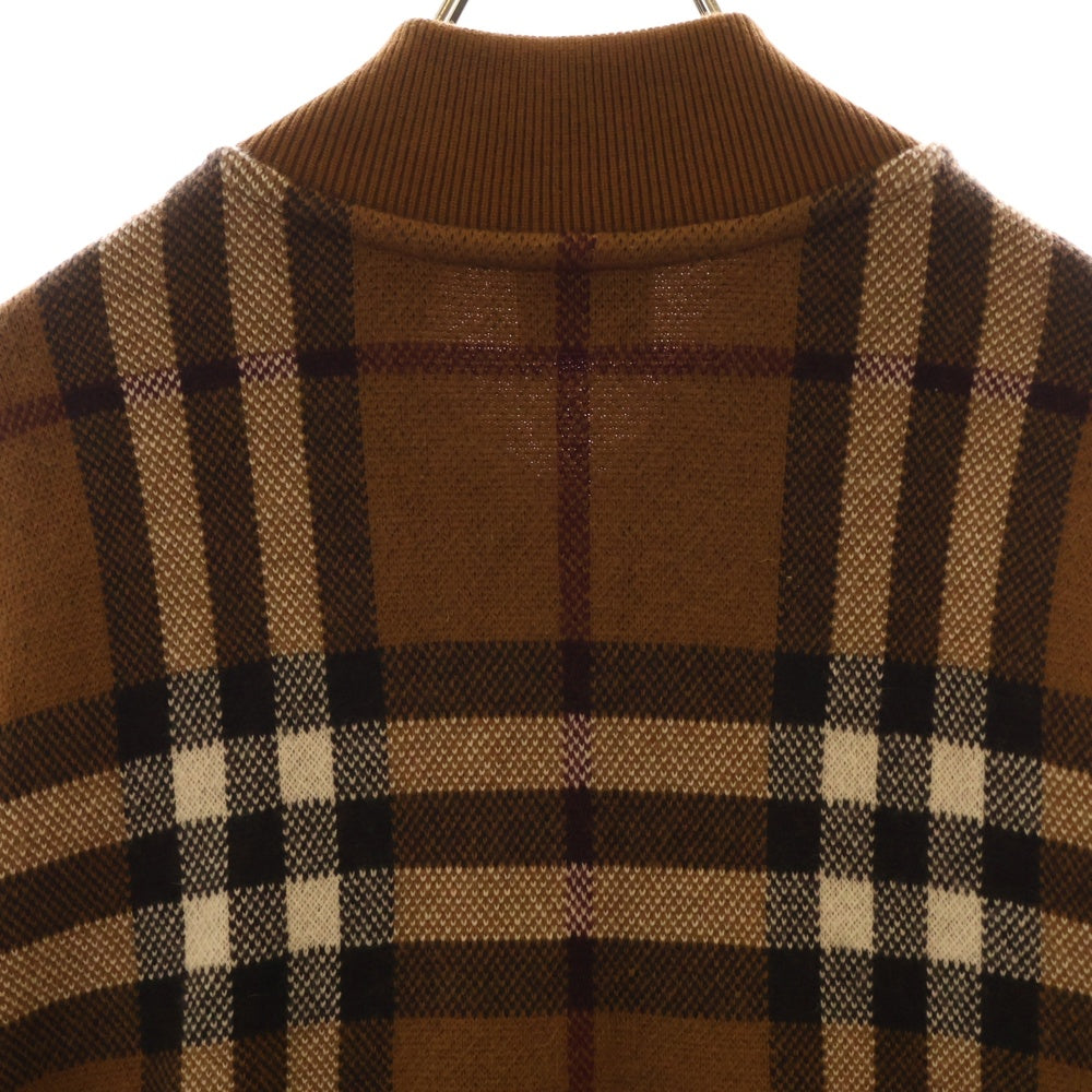 BURBERRY(バーバリー) ノバチェック カシミア ダブルジップアップブルゾン 8063641 ブラウン