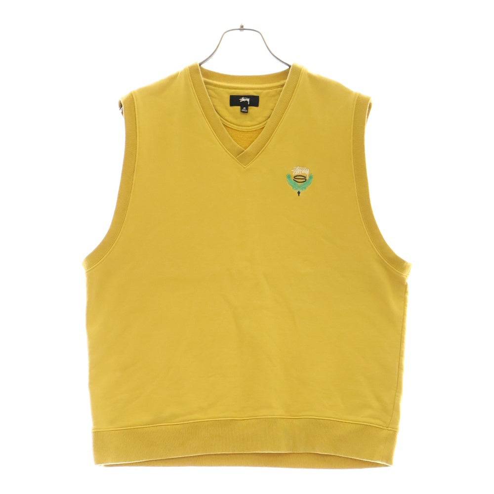 STUSSY(ステューシー) Fleece Vest ロゴ刺繍 ニットベスト 118483 イエロー