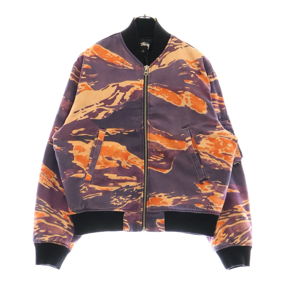STUSSY(ステューシー) 22AW ×LUCIEN SMITH Tigris Canvas Bomber Jacket ルシアンスミス チグリス キャンバス ボンバージャケット アウター パープル 115666