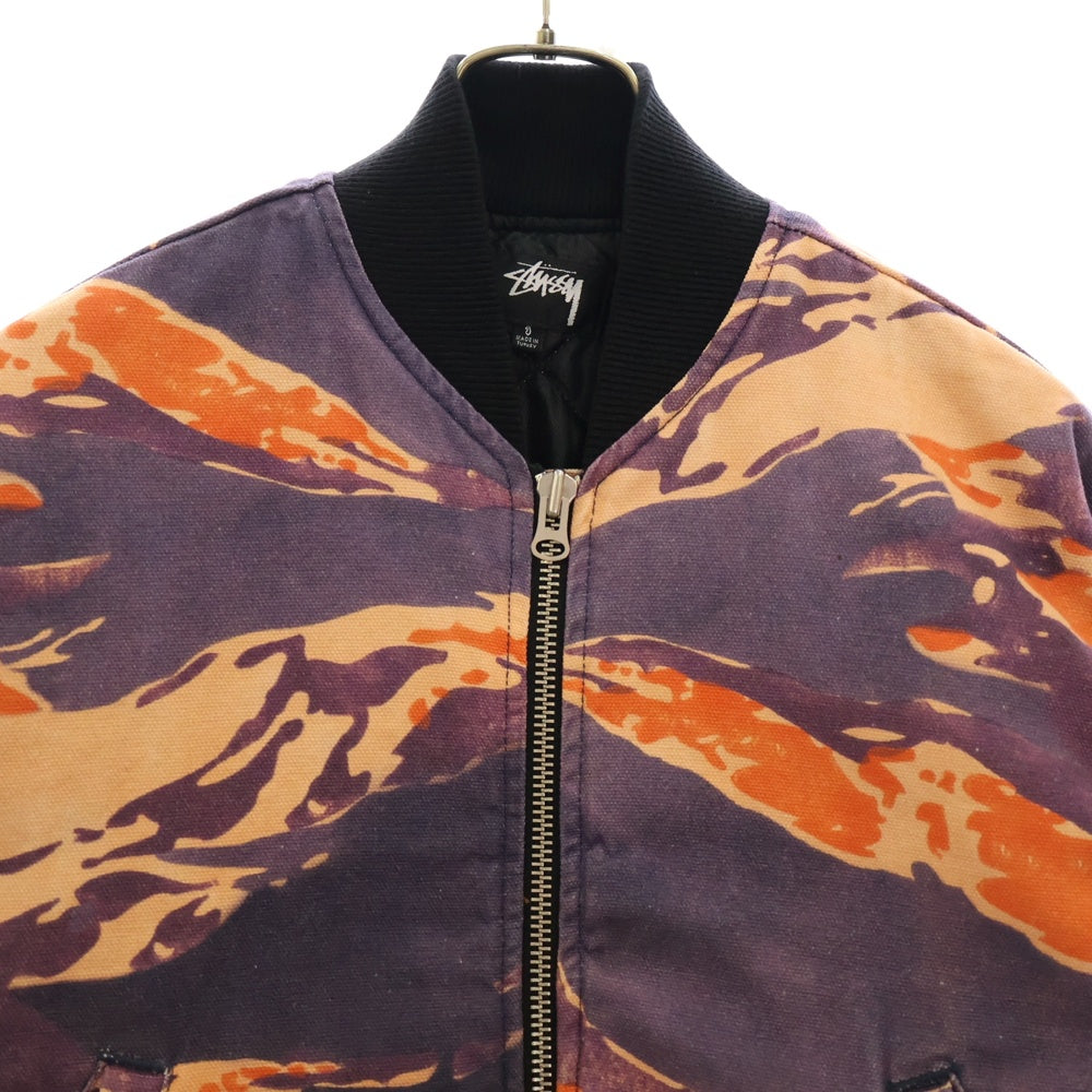 STUSSY(ステューシー) 22AW ×LUCIEN SMITH Tigris Canvas Bomber Jacket ルシアンスミス チグリス キャンバス ボンバージャケット アウター パープル 115666
