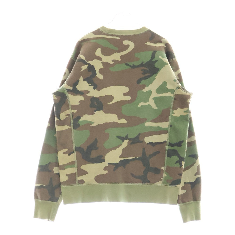SUPREME(シュプリーム) 15AW Box Logo Crewneck ボックスロゴ カモ総柄 クルーネックスウェットトレーナー カーキ