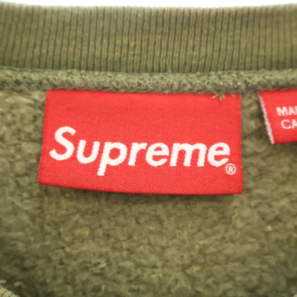 SUPREME(シュプリーム) 15AW Box Logo Crewneck ボックスロゴ カモ総柄 クルーネックスウェットトレーナー カーキ