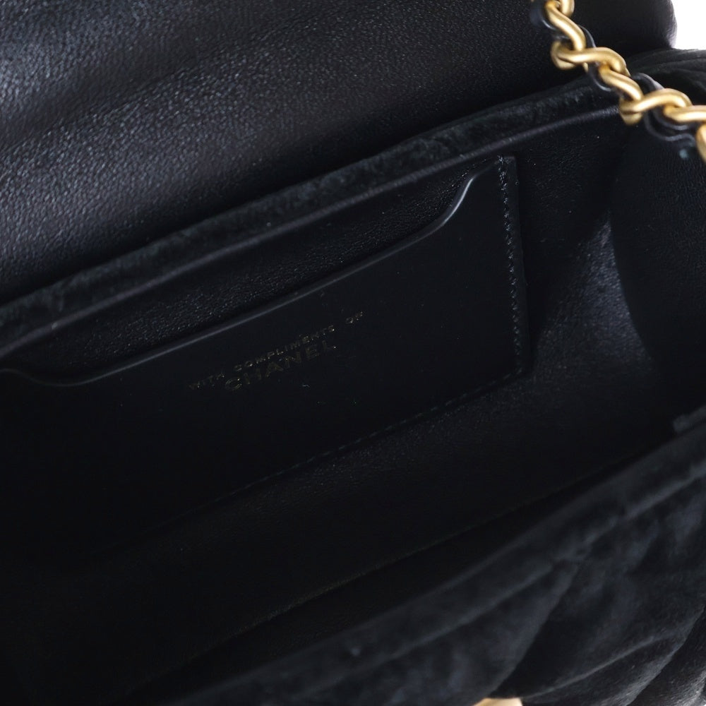 CHANEL(シャネル) ベロア ココマーク 2way ミニボストン ショルダーバッグ ブラック