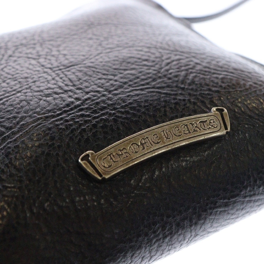CHROME HEARTS(クロムハーツ) SQ PKT BS FLEUR スクエアポケット BSフレア ショルダーバッグ ブラック/シルバー