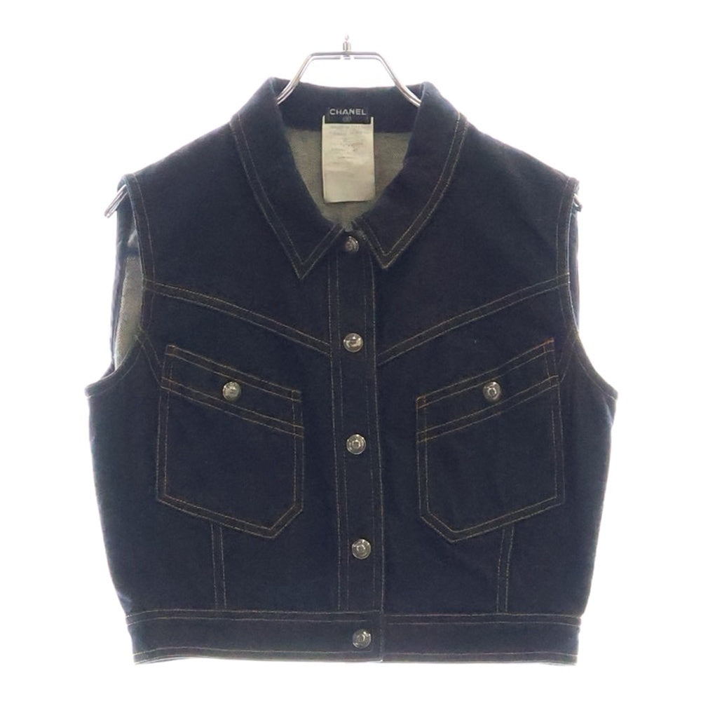 CHANEL(シャネル) ココマークボタン デニムベストジャケット レディース インディゴ PO7727V05664