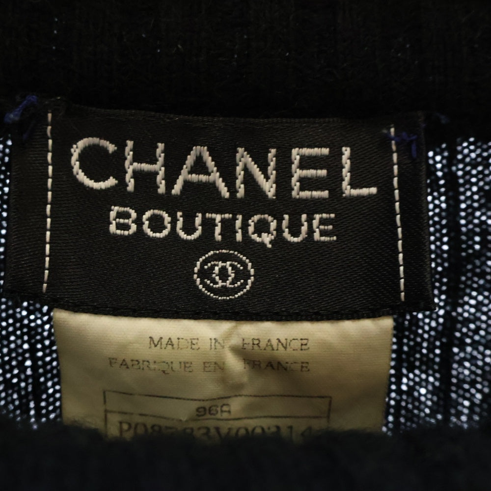 CHANEL(シャネル) 96A ショルダーパッチ タートルネック カシミヤニットセーター ブラック レディース P08783V00314