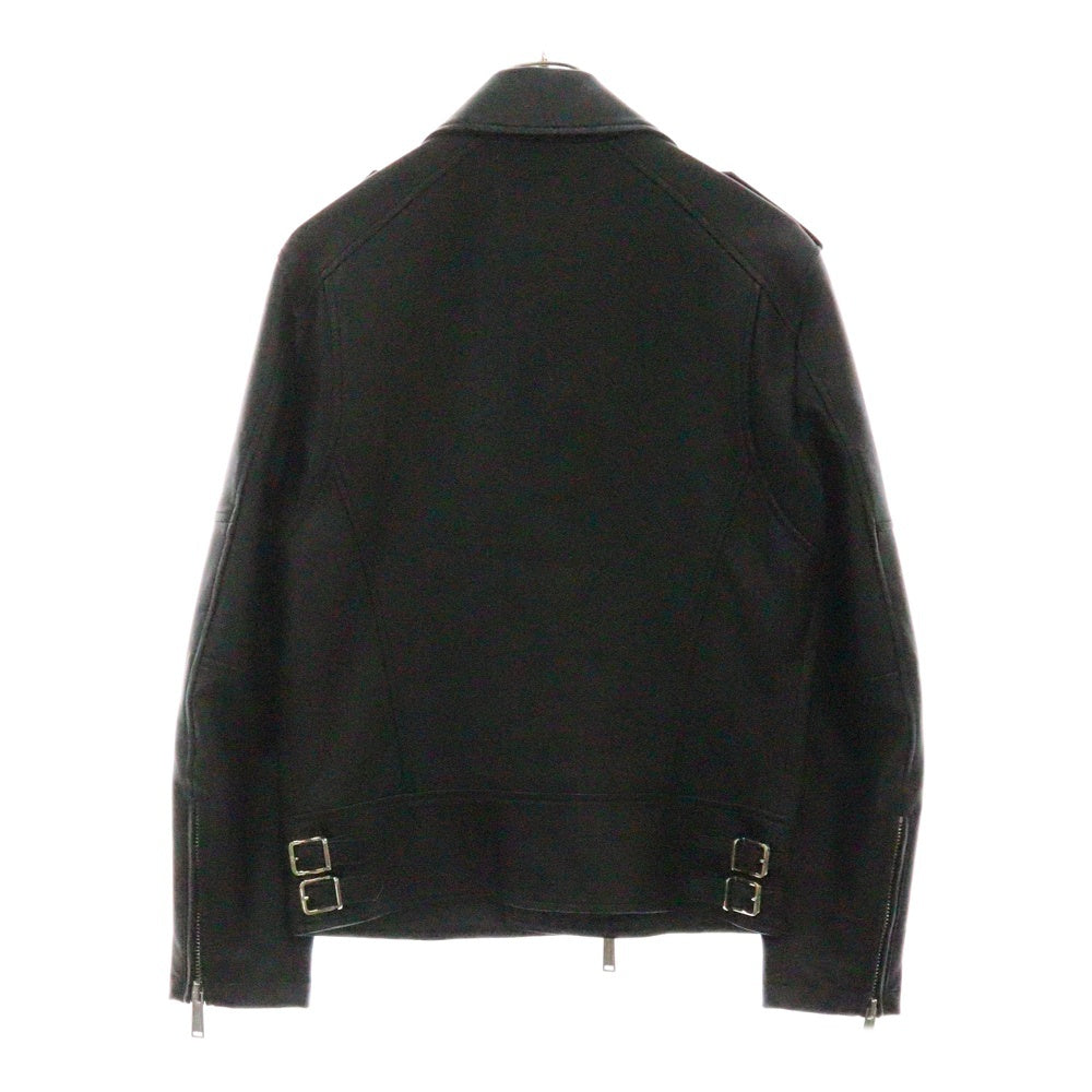 DSQUARED2(ディースクエアード) スタースタッズ ラムレザー ダブルライダースジャケット ブラック S74AM1203