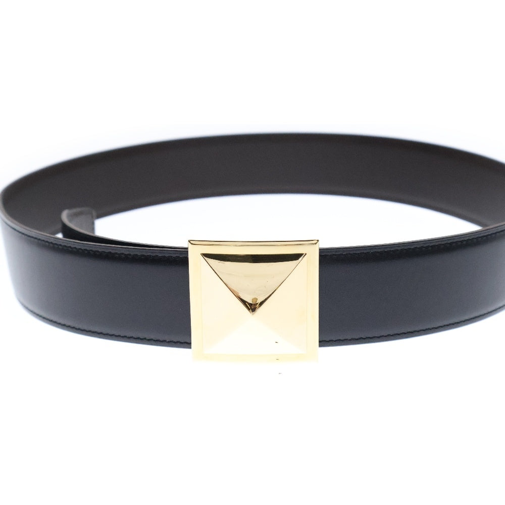 HERMES(エルメス) メドール バックル リバーシブルレザーベルト ブラック/ブラウン