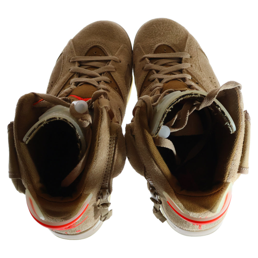 NIKE(ナイキ) ×TRAVIS SCOTT AIR JORDAN 6 RETRO SP BRITISH KAHKI DH0690-200 トラヴィススコット エアジョーダン6 レトロ ブリティッシュカーキ ハイカットスニーカー